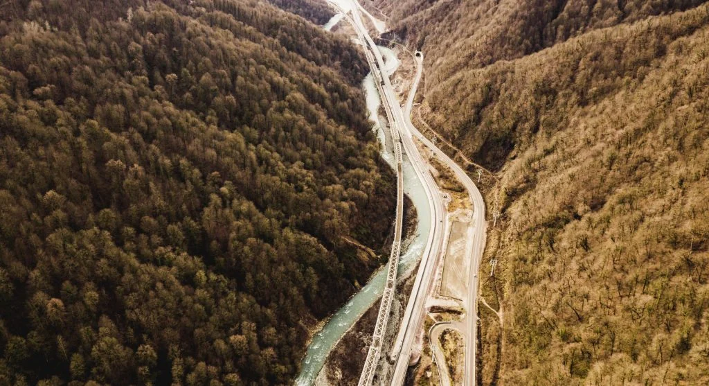 Natural habitat created on a wildlife overpass